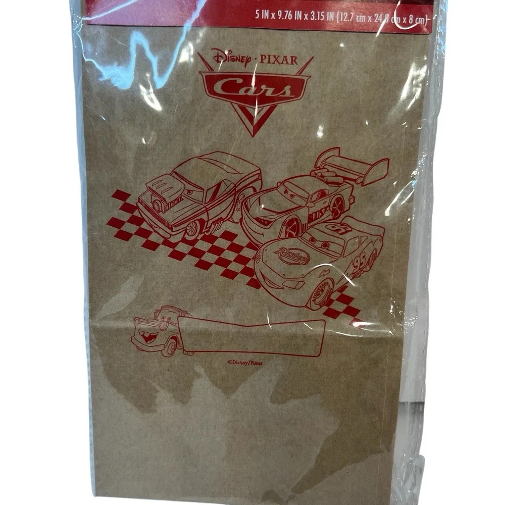 Disney Pixar Cars Paper Lunch Bags 15‎ Total Birthday Party Favor Goody Bags NEW